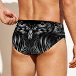 Sliver Spiritual Owl Print Men's Swim Briefs