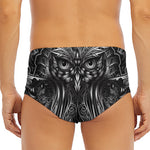 Sliver Spiritual Owl Print Men's Triangle Swim Briefs