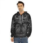 Sliver Spiritual Owl Print Men's Velvet Pullover Hoodie