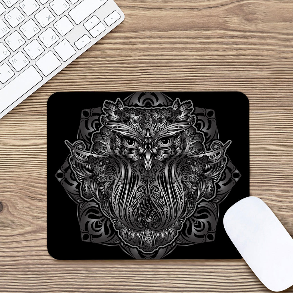 Sliver Spiritual Owl Print Mouse Pad