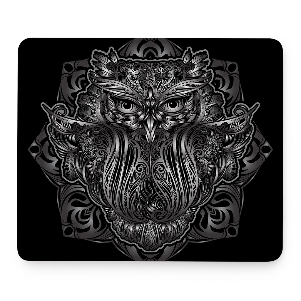 Sliver Spiritual Owl Print Mouse Pad