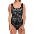 Sliver Spiritual Owl Print One Piece Swimsuit