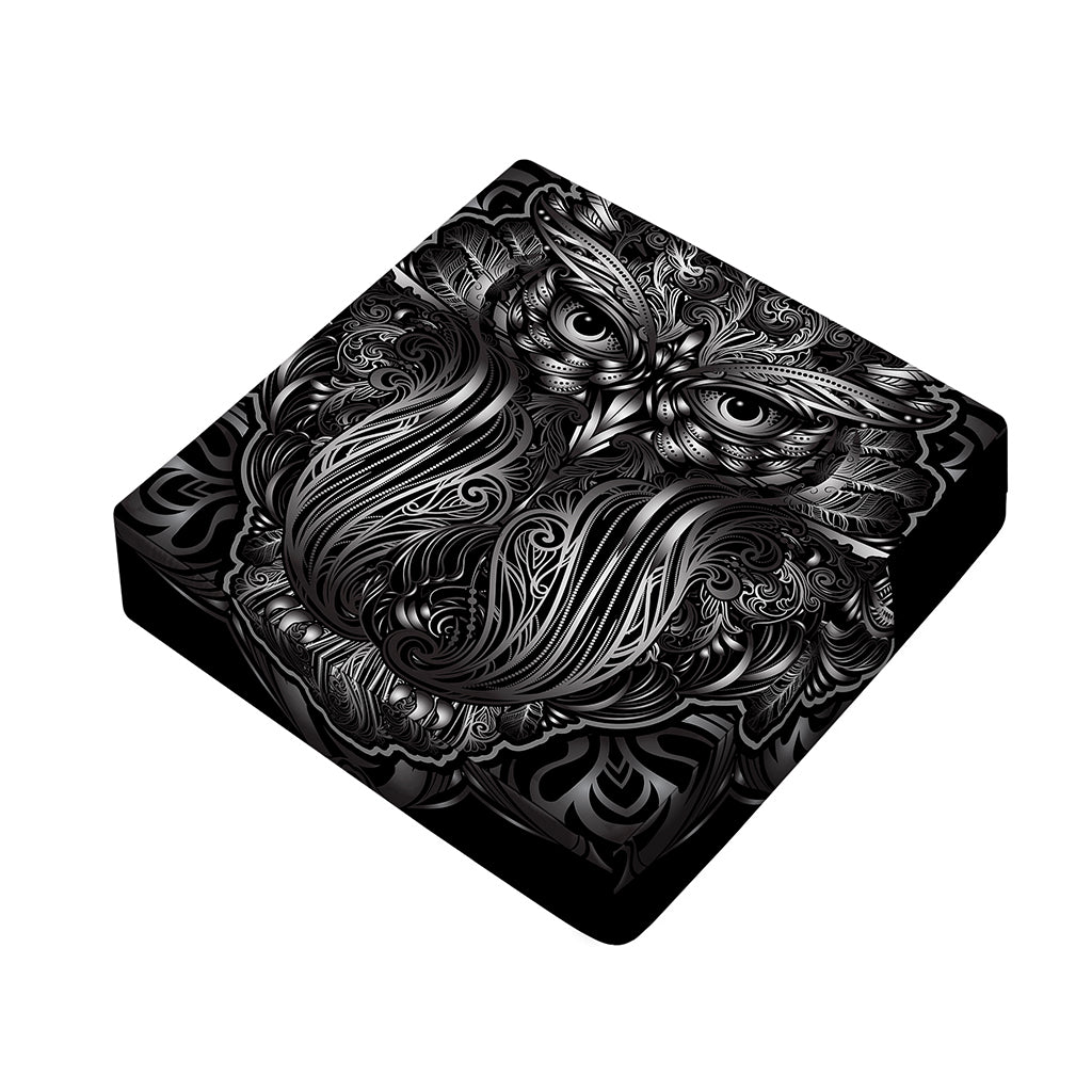 Sliver Spiritual Owl Print Outdoor Seat Cushion Cover