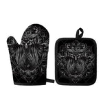 Sliver Spiritual Owl Print Oven Mitt And Pot Holder Set