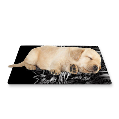 Sliver Spiritual Owl Print Pet Cooling Mat Cover