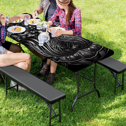 Sliver Spiritual Owl Print Picnic Table Cover