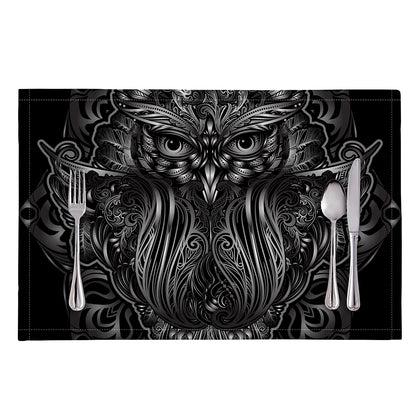 Sliver Spiritual Owl Print Placemat