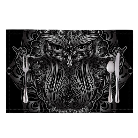 Sliver Spiritual Owl Print Placemat