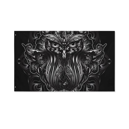 Sliver Spiritual Owl Print Polyester Flag