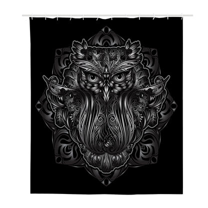 Sliver Spiritual Owl Print Polyester Shower Curtain