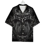 Sliver Spiritual Owl Print Rayon Hawaiian Shirt