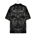 Sliver Spiritual Owl Print Rayon Hawaiian Shirt