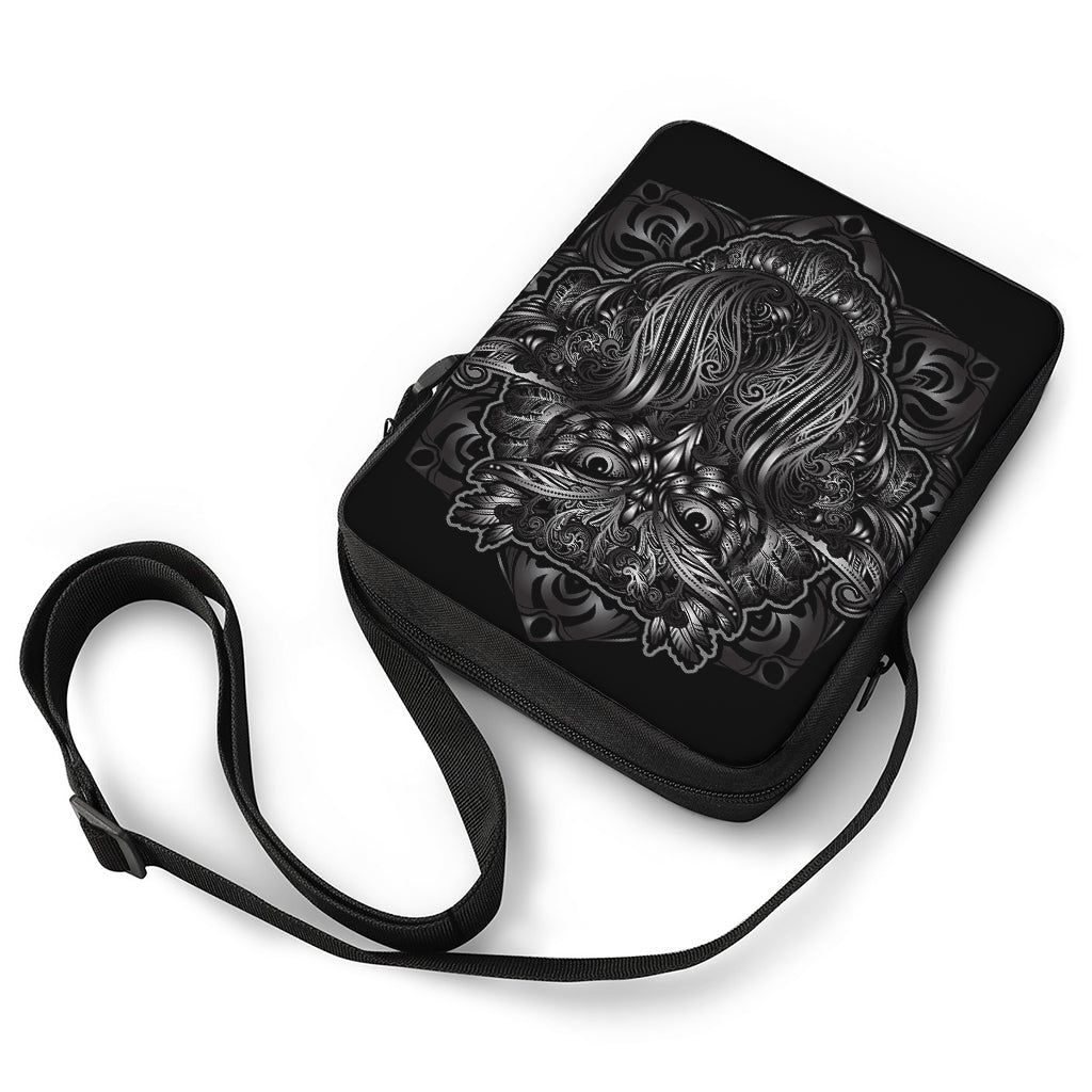 Sliver Spiritual Owl Print Rectangular Crossbody Bag