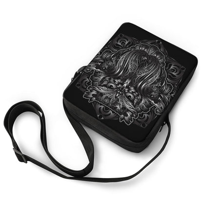 Sliver Spiritual Owl Print Rectangular Crossbody Bag