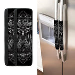Sliver Spiritual Owl Print Refrigerator Handle Covers