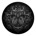 Sliver Spiritual Owl Print Round Blanket
