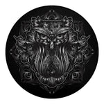 Sliver Spiritual Owl Print Round Blanket