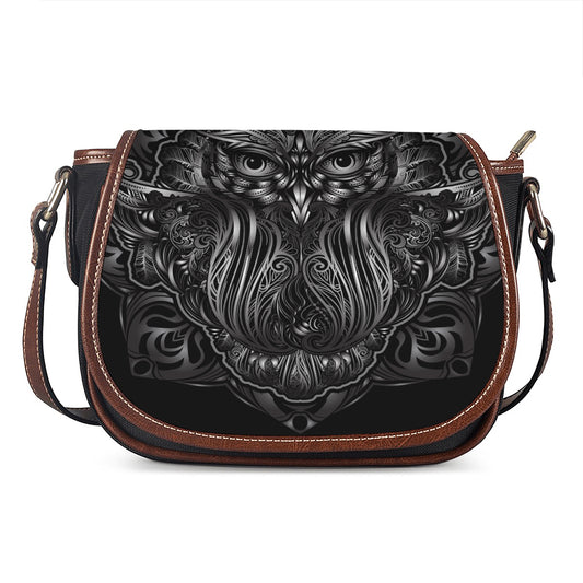 Sliver Spiritual Owl Print Saddle Bag