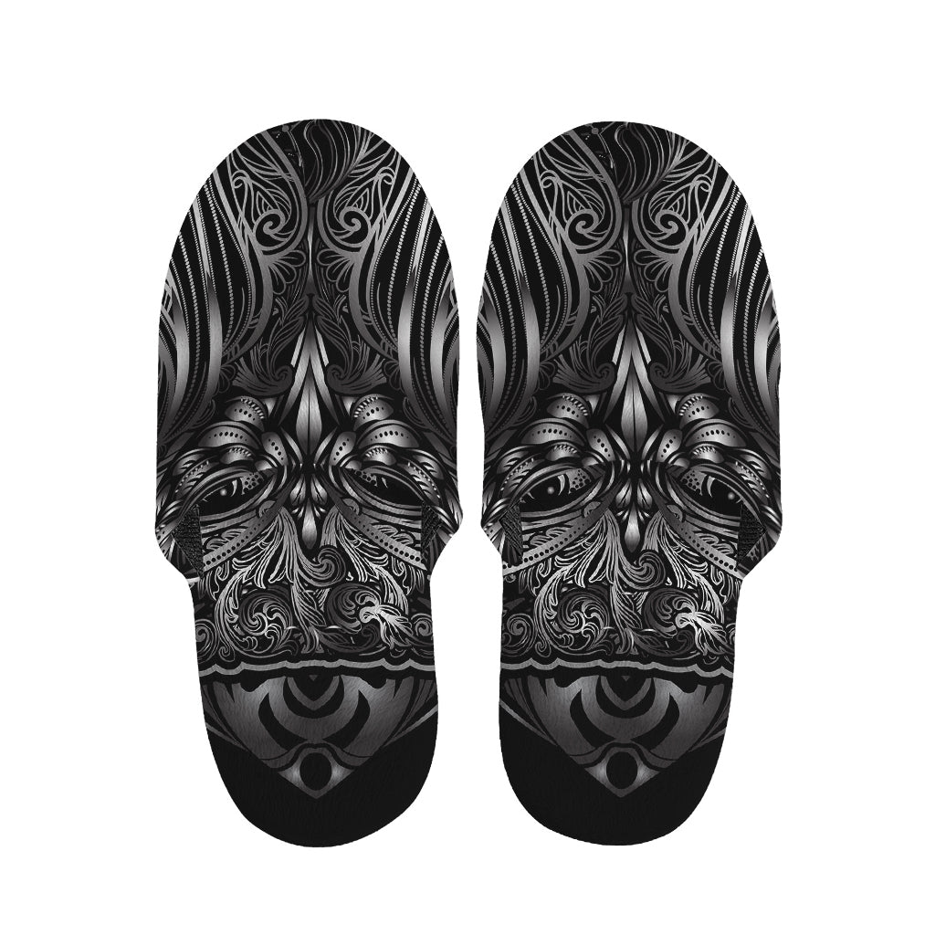 Sliver Spiritual Owl Print Slippers