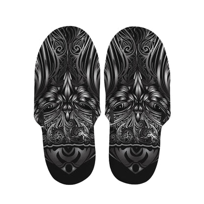 Sliver Spiritual Owl Print Slippers