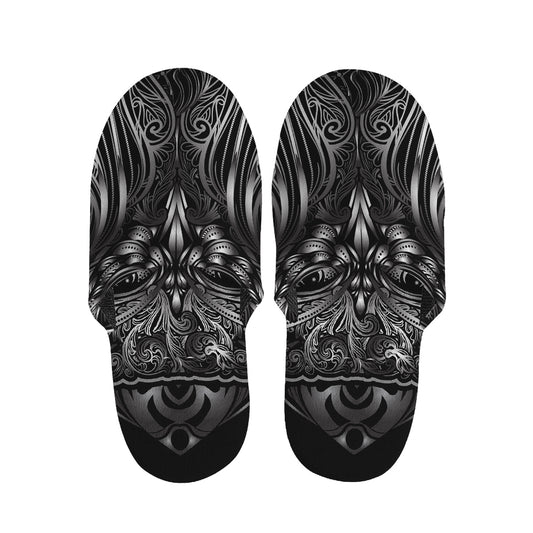 Sliver Spiritual Owl Print Slippers