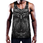 Sliver Spiritual Owl Print Training Tank Top