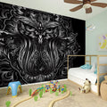 Sliver Spiritual Owl Print Wall Sticker