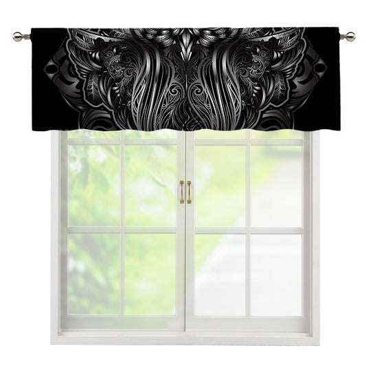 Sliver Spiritual Owl Print Window Valance