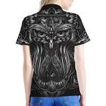 Sliver Spiritual Owl Print Women's Polo Shirt