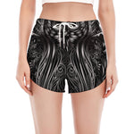 Sliver Spiritual Owl Print Women's Split Running Shorts