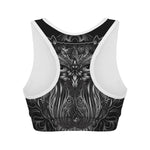 Sliver Spiritual Owl Print Women's Sports Bra