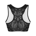 Sliver Spiritual Owl Print Women's Sports Bra