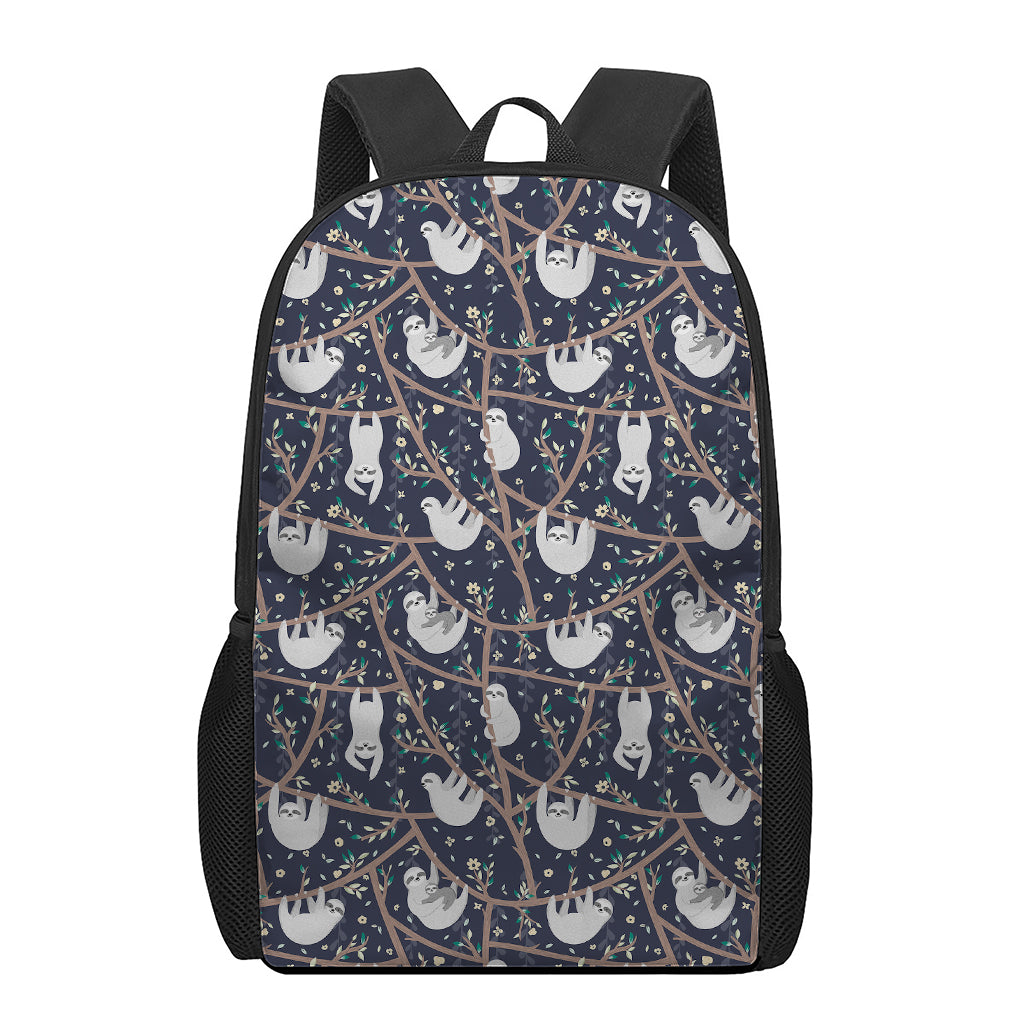 Sloth Family Pattern Print 17 Inch Backpack