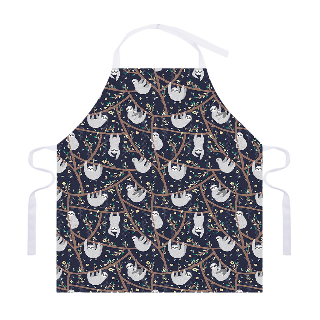 Sloth Family Pattern Print Adjustable Apron