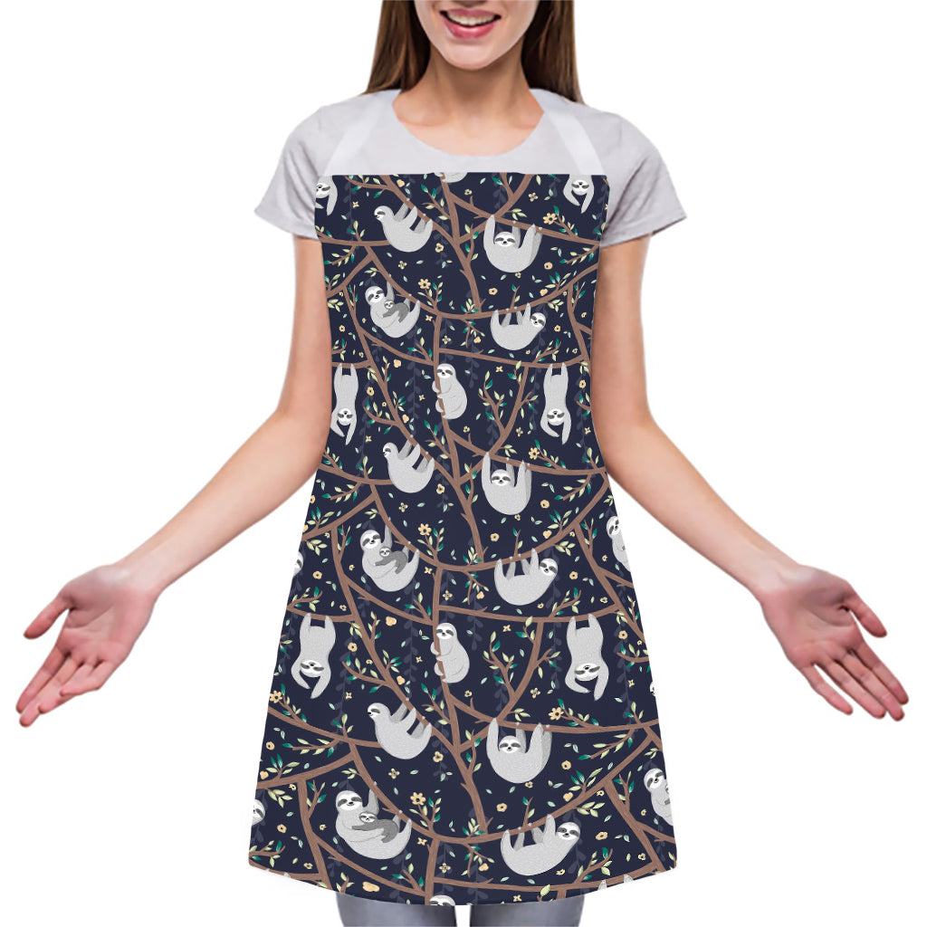 Sloth Family Pattern Print Adjustable Apron