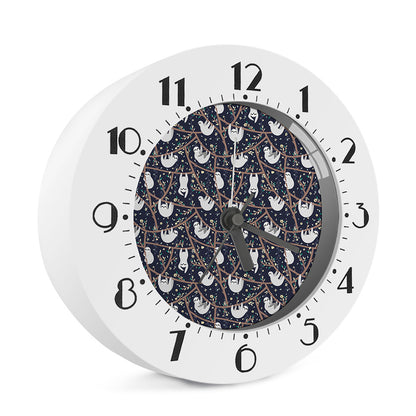 Sloth Family Pattern Print Alarm Clock