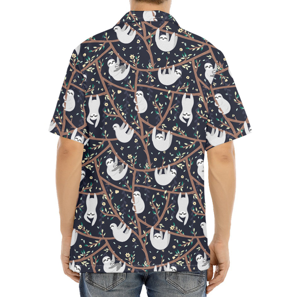 Sloth Family Pattern Print Aloha Shirt