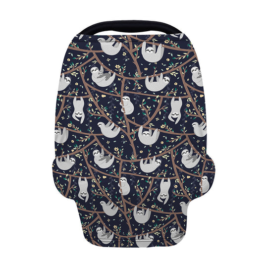 Sloth Family Pattern Print Baby Seat Cover