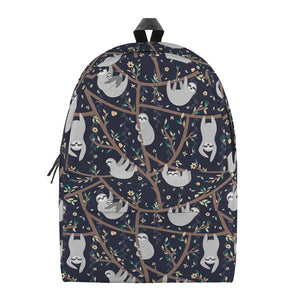 Sloth Family Pattern Print Backpack