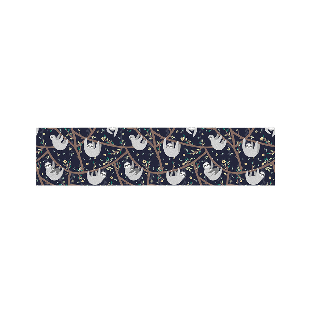 Sloth Family Pattern Print Bed Runner