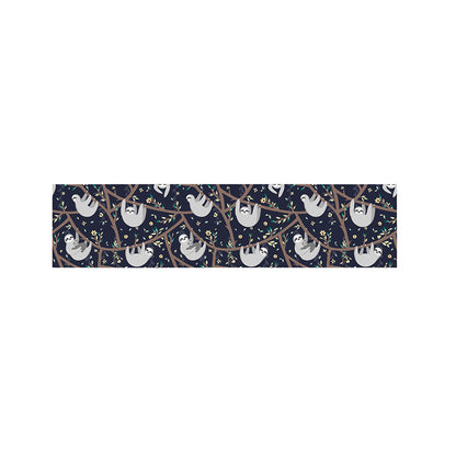 Sloth Family Pattern Print Bed Runner