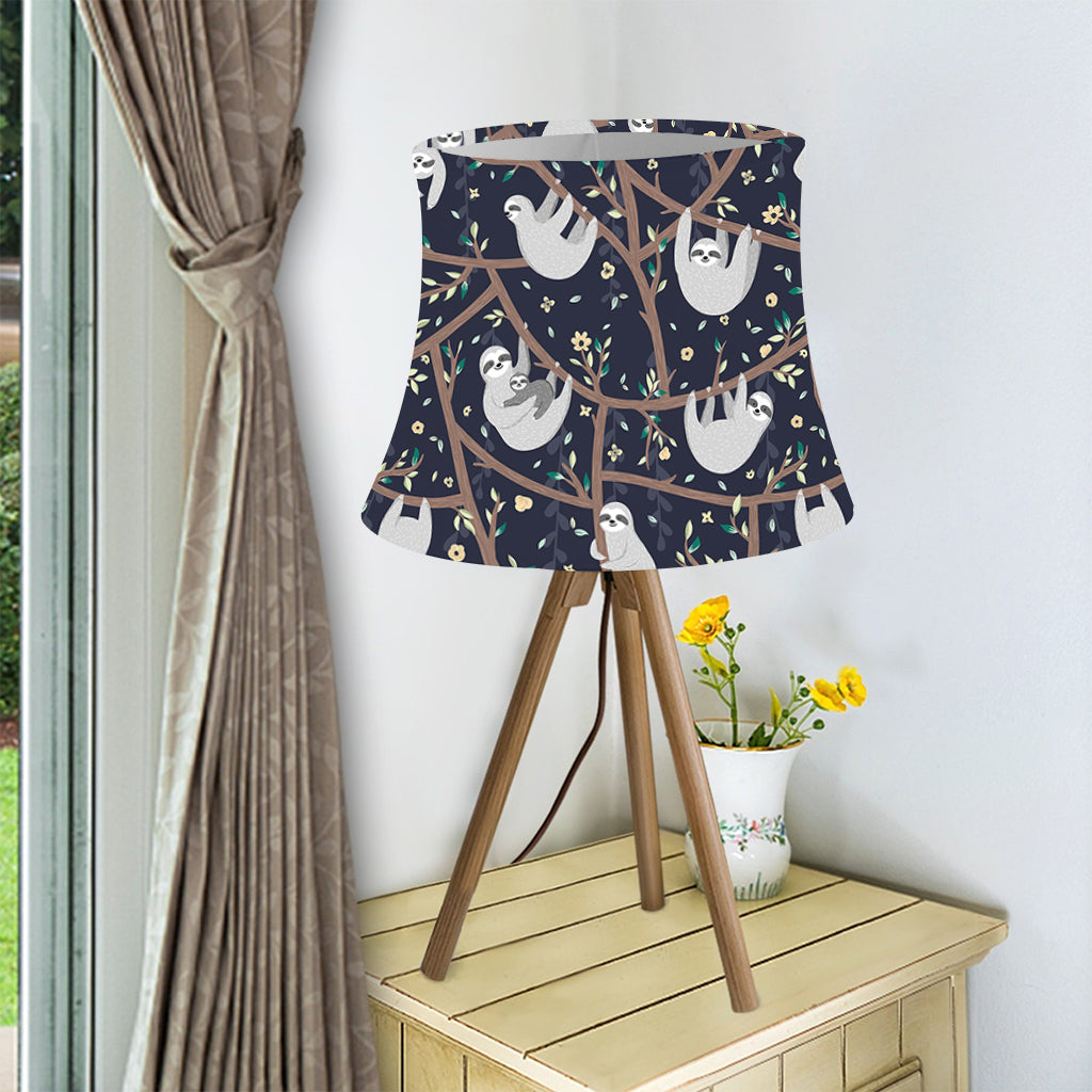 Sloth Family Pattern Print Bell Lamp Shade