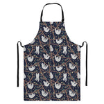 Sloth Family Pattern Print Bib Apron With Pocket