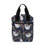 Sloth Family Pattern Print Bible Tote Bag