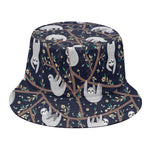 Sloth Family Pattern Print Bucket Hat