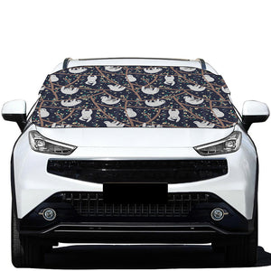 Sloth Family Pattern Print Car Windshield Snow Cover