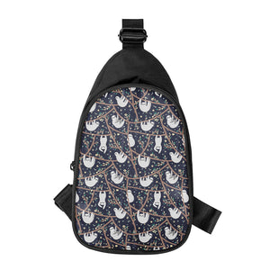 Sloth Family Pattern Print Chest Bag