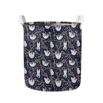 Sloth Family Pattern Print Collapsible Laundry Basket