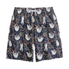 Sloth Family Pattern Print Cotton Shorts