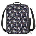 Sloth Family Pattern Print Crossbody Lunch Bag